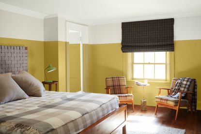 two-tone bedroom paint scheme