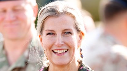 Sophie, Duchess of Edinburgh, in her role as Royal Colonel 5th Battalion, The Rifles, attends a 5 RIFLES Homecoming Parade at Picton Barracks on October 4, 2024