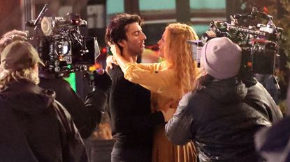 Justin Baldoni and Blake Lively act on the set of &#039;It Ends With Us&#039;