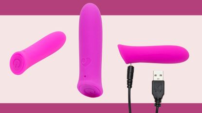 Lovehoney Ignite bullet vibrator in three angles including with charger