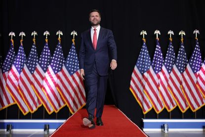 GOP Vice Presidential candidate J.D. Vance walks onstage