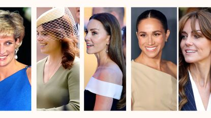 Women of the royal family with evening hairstyles