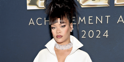 Rihanna wore a white gown on the red carpet with a$ap rocky