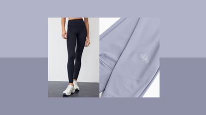 SoftMove sports tights, a pair of H&amp;M sports leggings, both on model and laid out