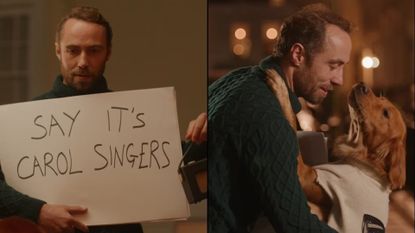 James Middleton and his golden retriever, Isla, recreated a scene from Love Actually in a video for the nonprofit Dogs Trust.