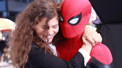 Tom Holland and Zendaya are seen on October 12, 2018 in New York City.