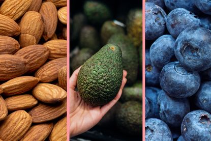 A collage of fat burning foods for weight loss