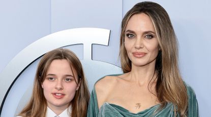 Vivienne Jolie and Angelina Jolie attend the The 77th Annual Tony Awards at David H. Koch Theater at Lincoln Center on June 16, 2024 in New York City.