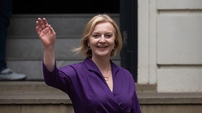 Liz Truss leaves Conservative Party Headquarters after being elected as the new Tory party leader and incoming prime minister