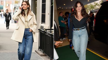 Katie Holmes and Selena Gomez wearing banana republic jeans