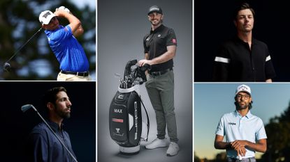 A montage of a number of PGA Tour players showing off their new sponsors