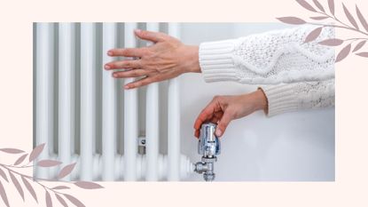 picture of woman changing temp on radiator