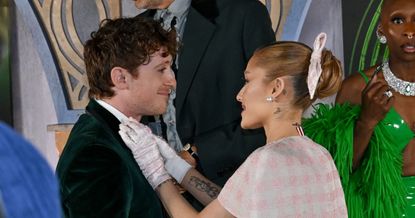 Ethan Slater and Ariana Grande attend the premiere for &#039;Wicked&#039; in 2024