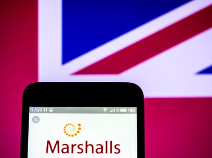 Marshalls plc company logo seen displayed on a smart phone