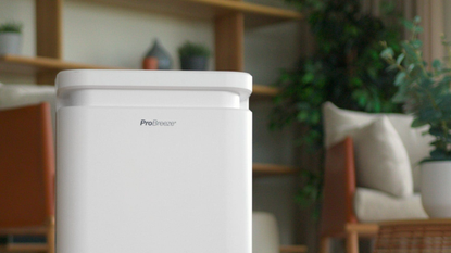 Pro Breeze dehumidifier in living room