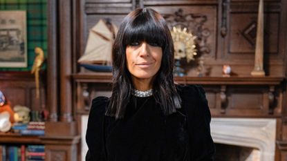 Claudia Winkleman black velvet jumpsuit 