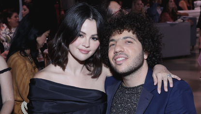 Selena Gomez and Benny Blanco attend the Second Annual Rare Impact Fund Benefit Supporting Youth Mental Health, hosted by Selena Gomez, at Nya Studios on October 24, 2024 in Los Angeles, California.