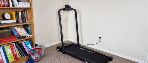 Mobvoi Treadmill Plus being tested by our reviewer