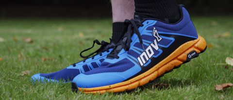 Inov-8 Trailfly G270 V2 trail running shoes worn, on grass