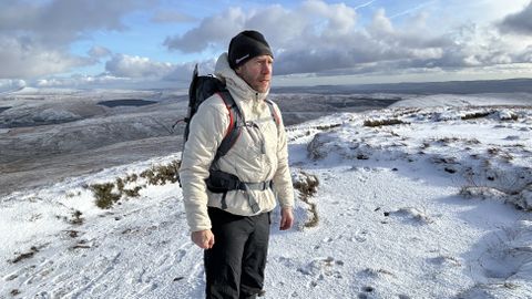 Wearing the Peak Performance Elevate Hood Jacket in the Bannau Brycheiniog National Park