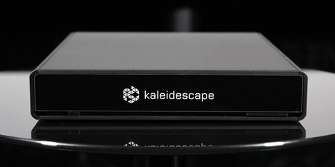 Kaleidescape Strato V on glass table