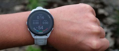 Garmin Forerunner 165 being worn by our reviewer