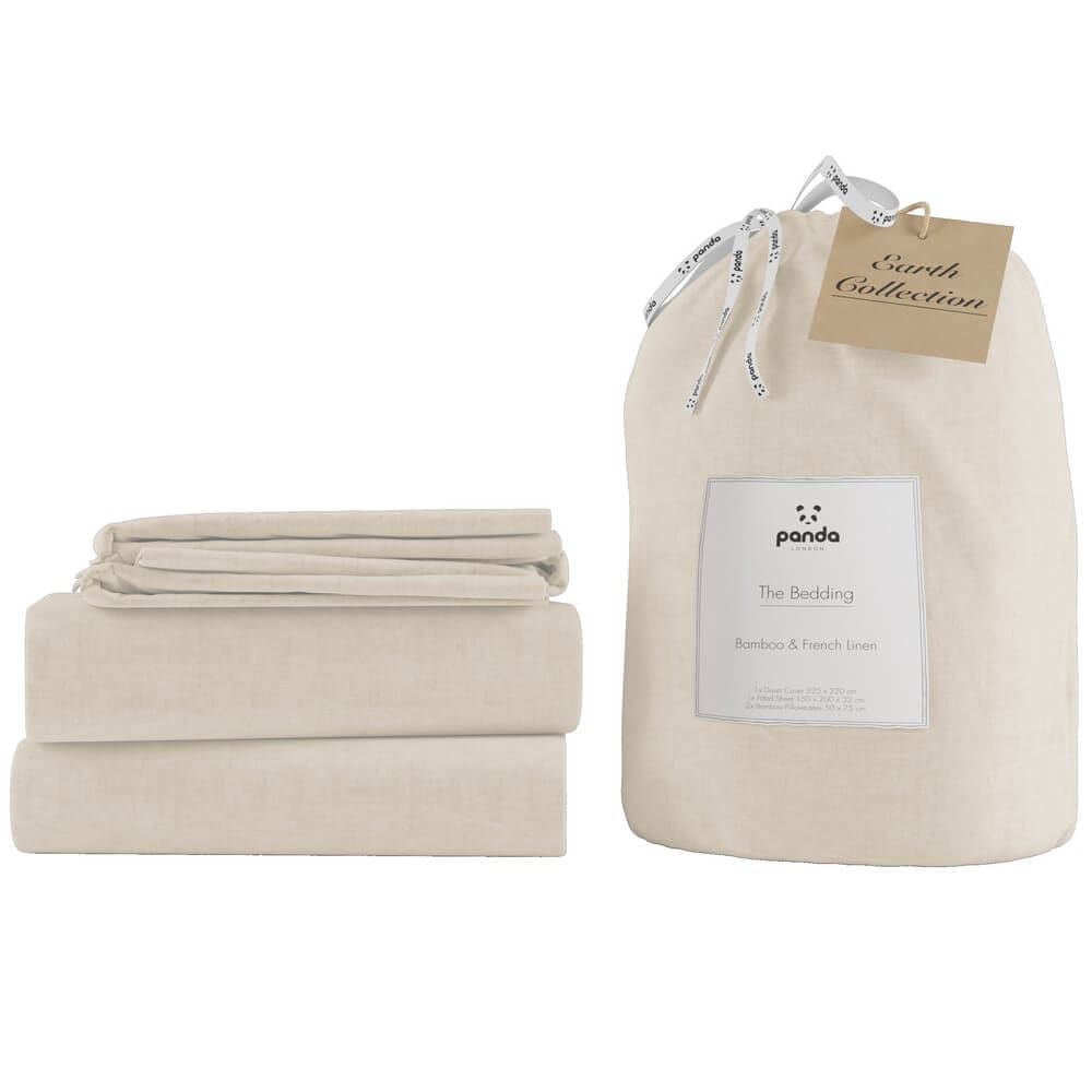 Bamboo &amp;amp; French Linen Bedding Set - Uk Single / Natural