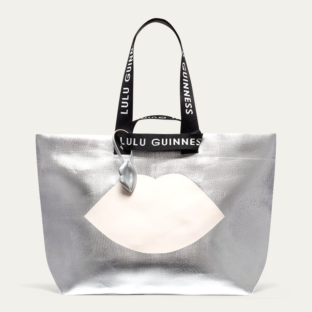 Silver Lulu Lip Tote Bag