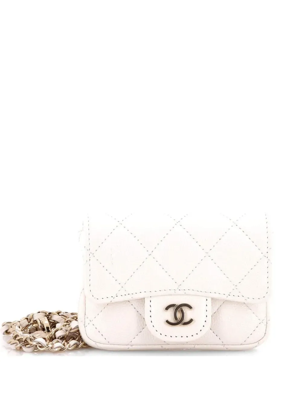 Chanel Pre-Owned Classic Flap Chain Quilted Caviar Mini Belt Bag | One Size