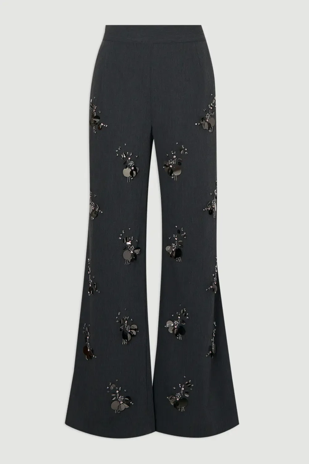 Karen Millen, Cluster Sequin &amp;amp; Crystal Embellished Tailored Wide Leg Trouser