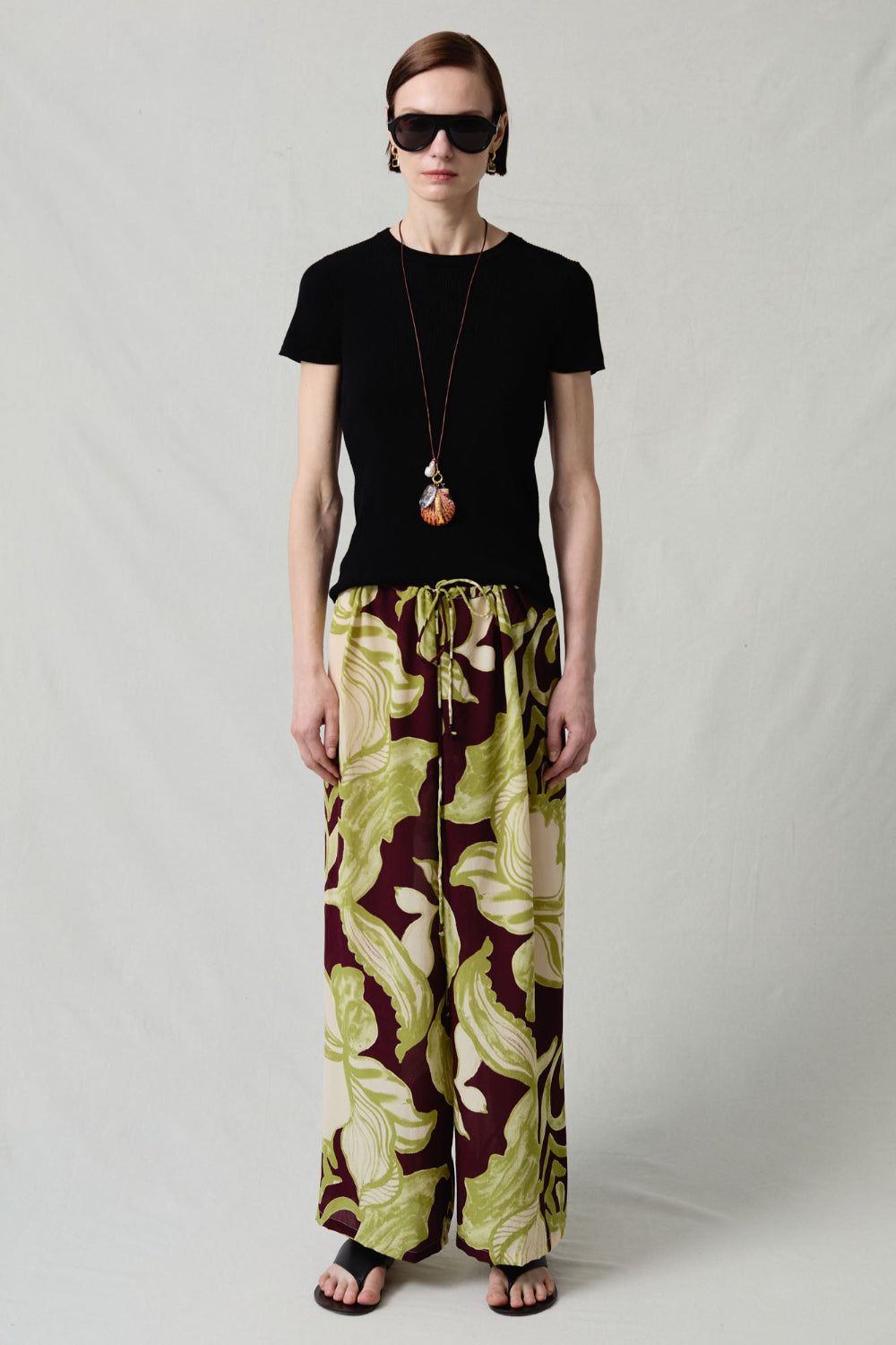 Ramona Silk Pant Hibiscus