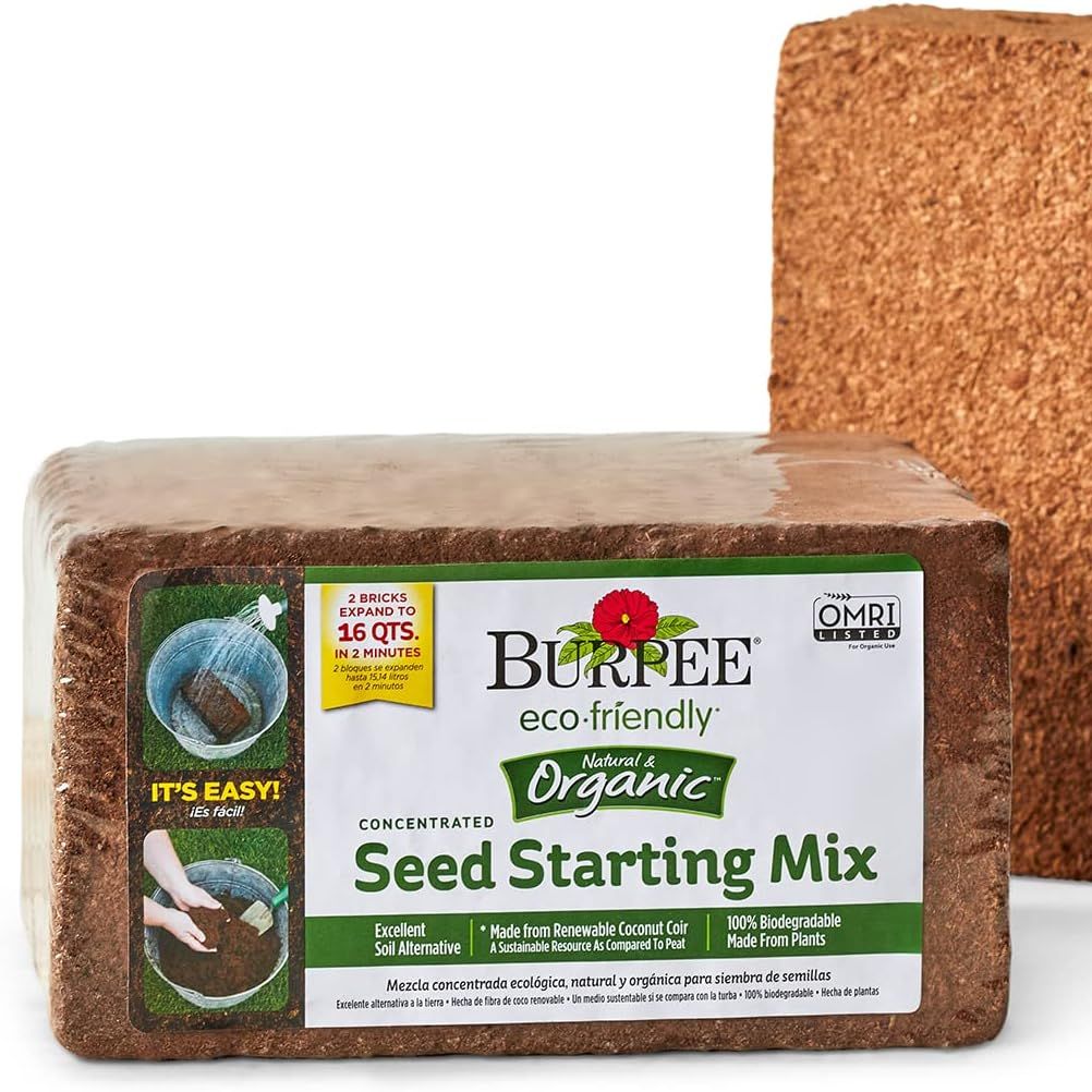 Burpee Organic Coconut Coir Concentrated Seed Starting Mix, 16 Quart