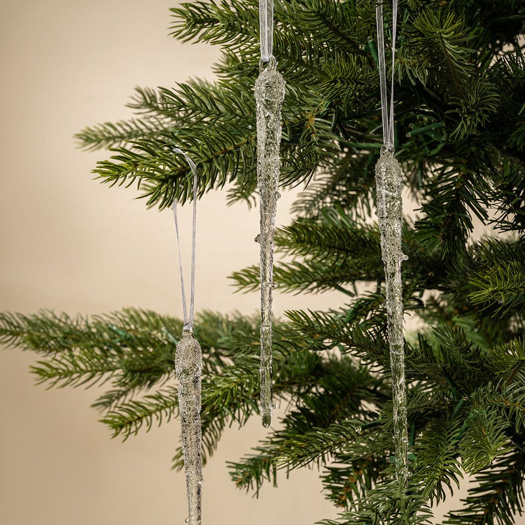 Frosted Icicle Ornaments (set of 3)