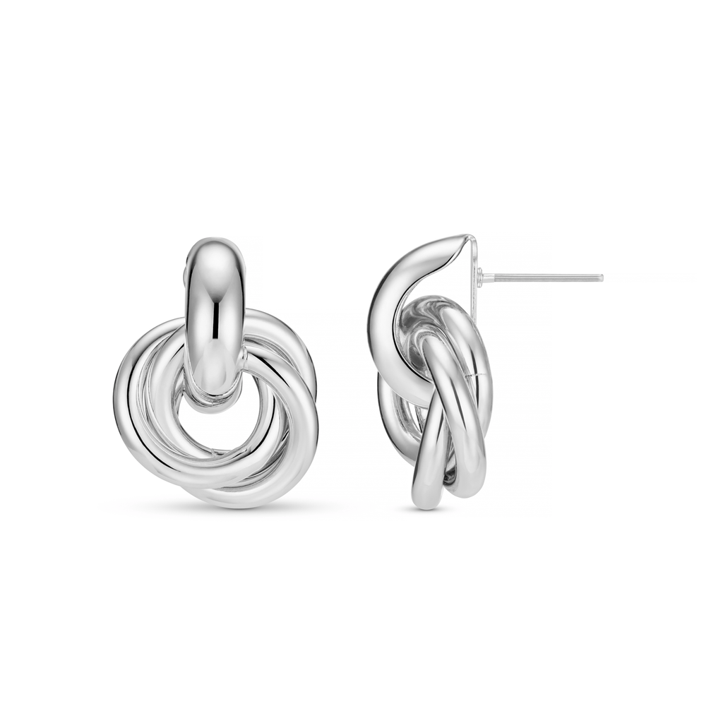 Statement Interlocking Earrings - Silver