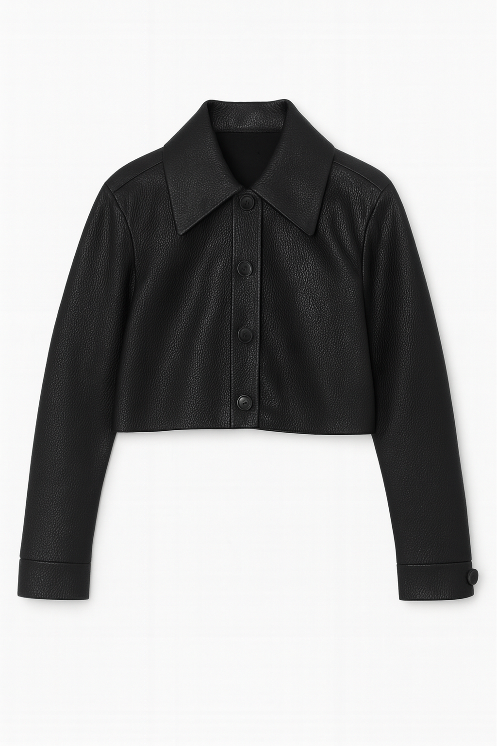 Lomand Crinkle Leather Jacket, Black