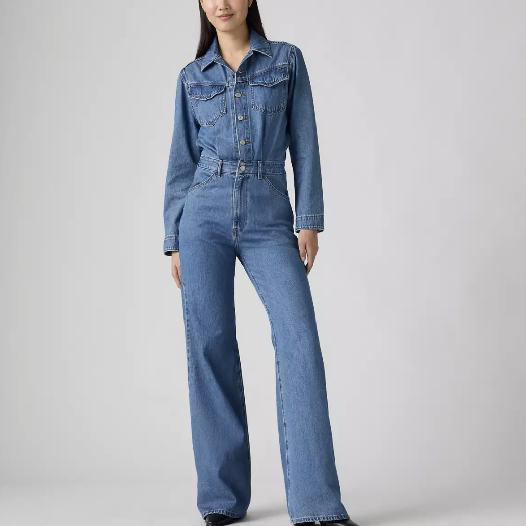 Image of denim jumpsuit