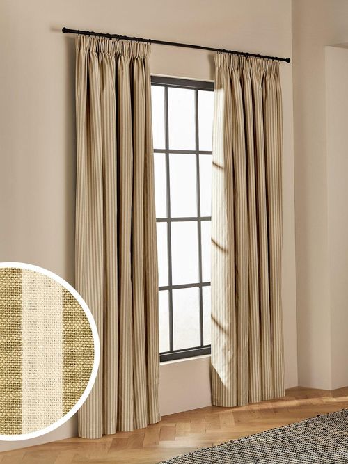  Blackout Stripe Pencil Pleat Curtains