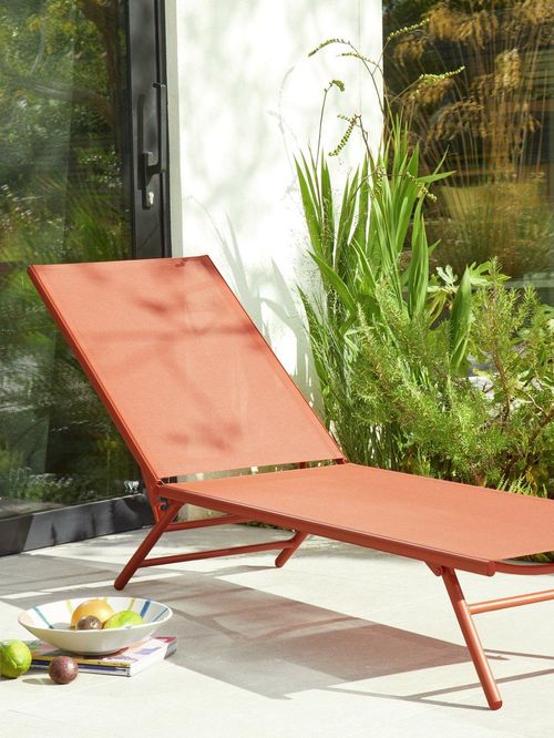 Cali Metal Sunlounger - Orange