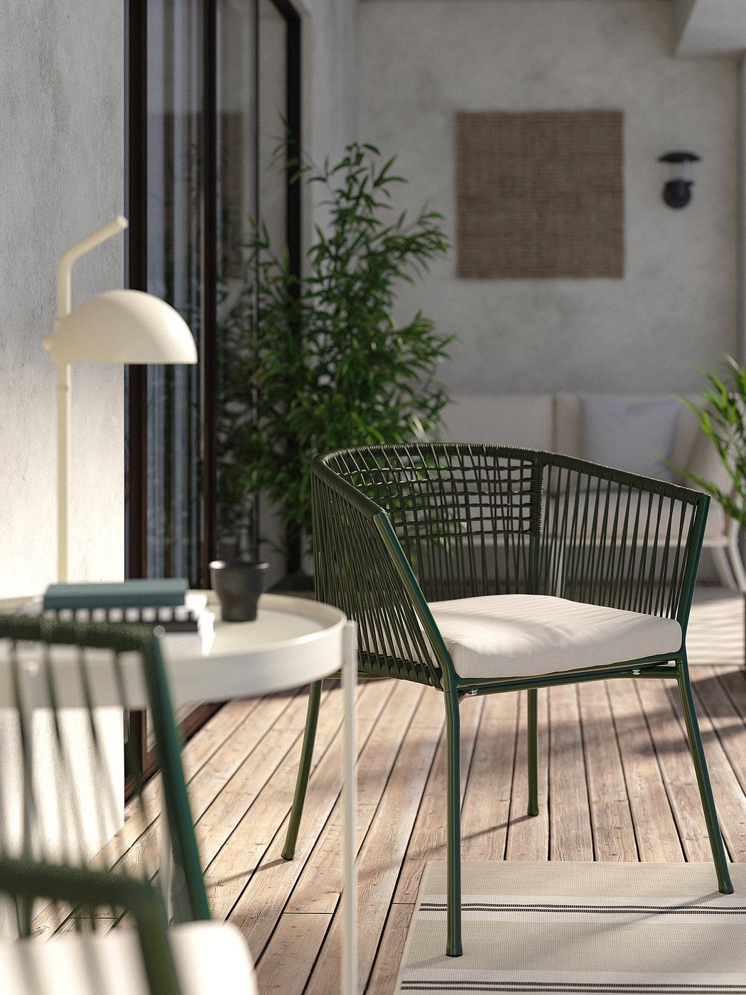 Seger&amp;Ouml;n Chair With Armrests, Outdoor - Dark Green/fr&amp;ouml;s&amp;ouml;n/duvholmen Beige