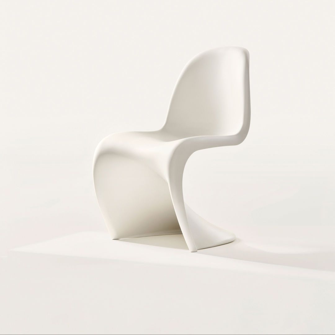 White S-shaped plastic chair by Verner Panton for Vitra