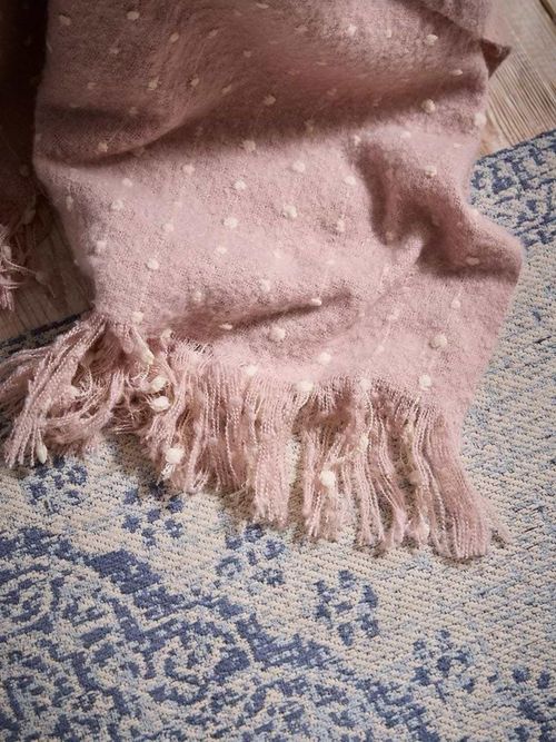 Dusty Pink French Knot Throw