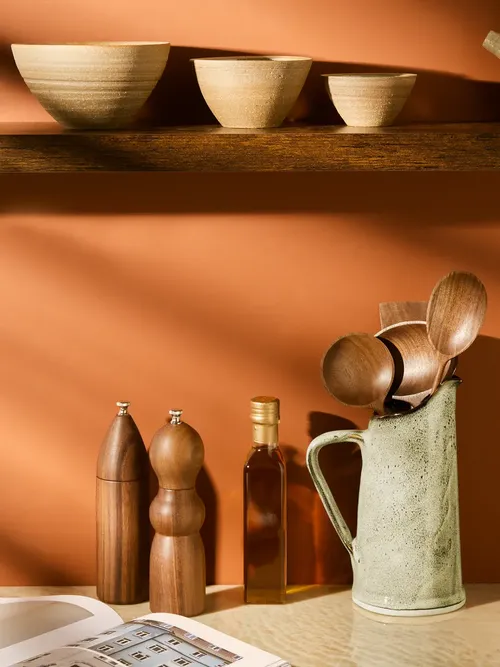 Jaejin Choi Hand-Carved Walnut Mixed Utensils