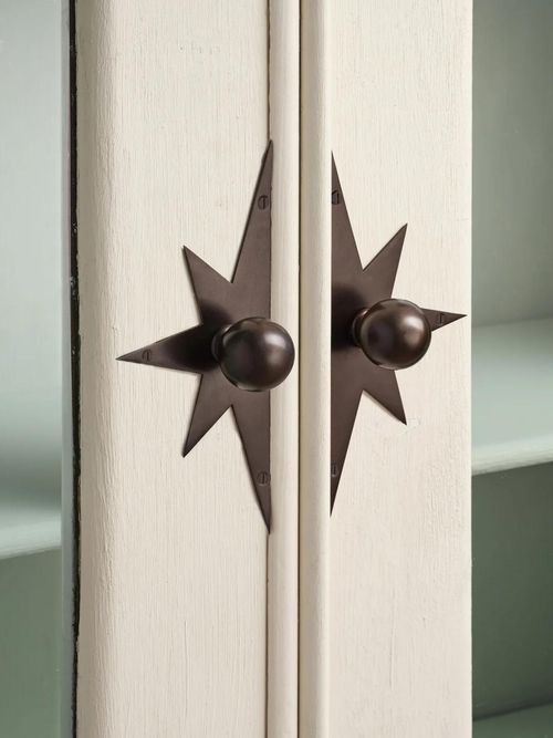 Pair of Star Backplates, Blackened Bronze