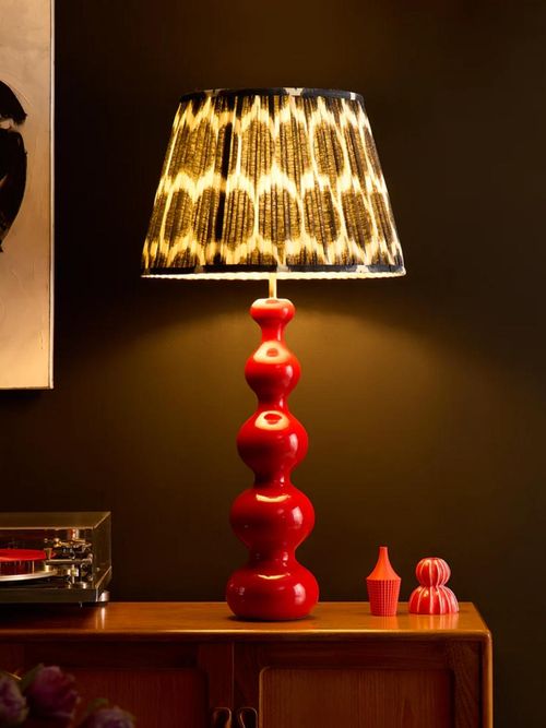 Larger Wobster Table Lamp in Red Lacquered Wood