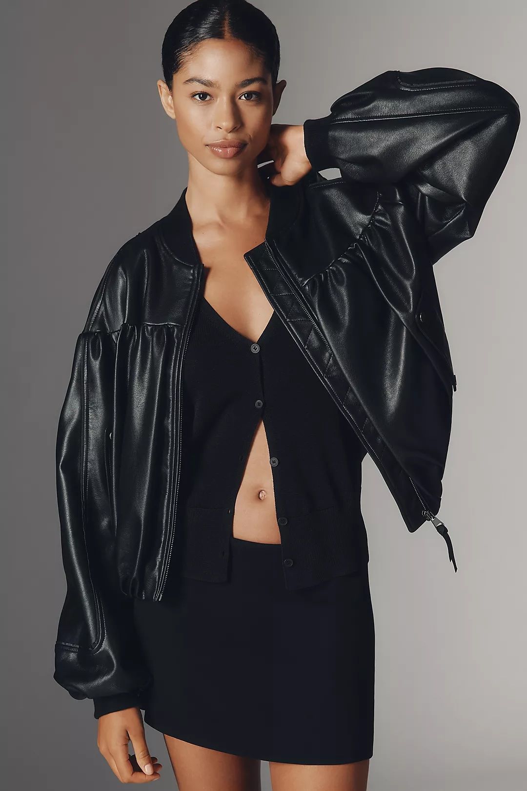 Anthropologie leather bomber