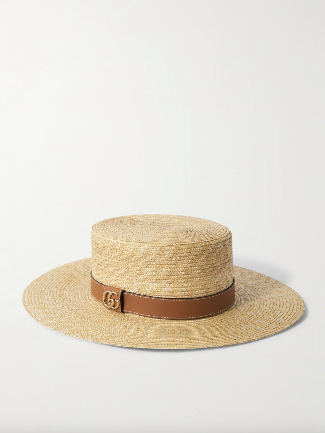 Gucci, Leather-Trimmed Straw Hat