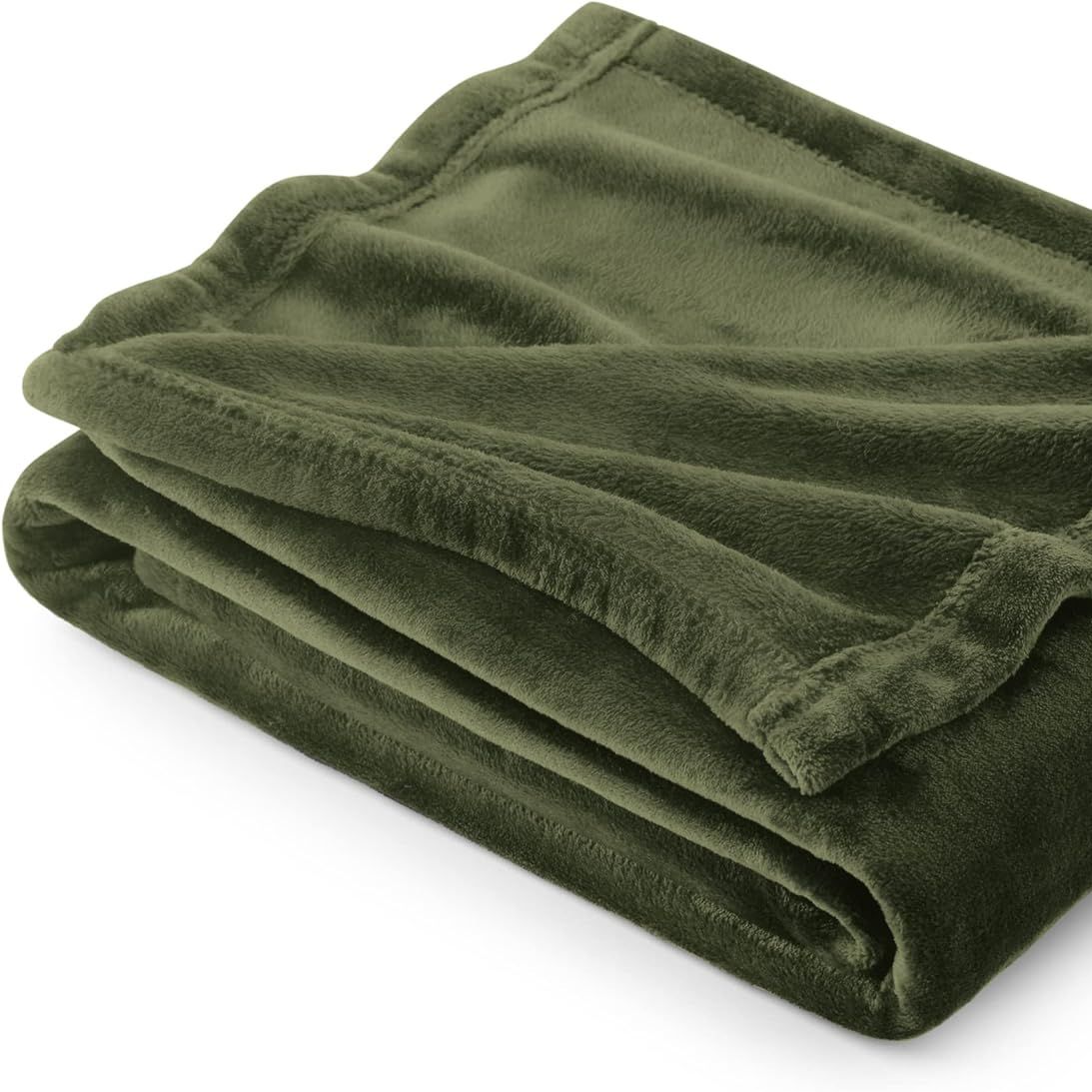 Bedsure Gentlesoft Fleece Throw Blanket Olive Green - 300gsm Blankets for Couch, Sofa, Bed, Soft Lightweight Plush Cozy Throws for Toddlers, 50x60 Inches