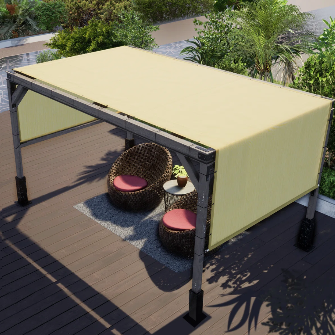 Colourtree Pergola Shade Canopy Replacement, 260 Gsm Uv-Blocking Fabric With Stainless Steel Rods for Outdoor Patio &amp;amp; Reviews | Wayfair