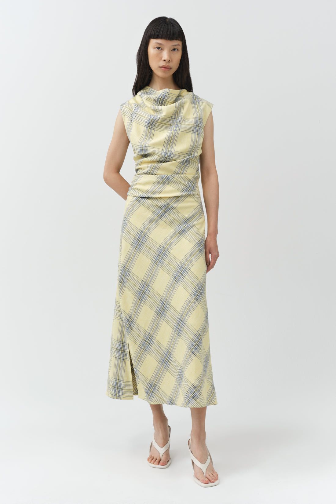 SIMKHAI, Burke Draped Midi Dress