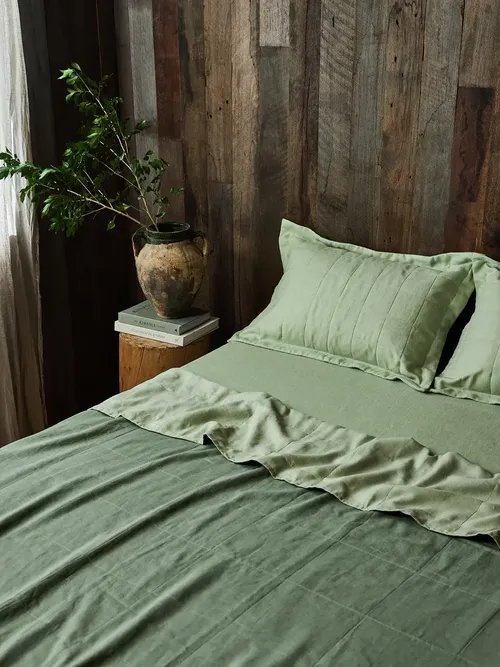 Sage Quilted Pillowcases (set of Two)